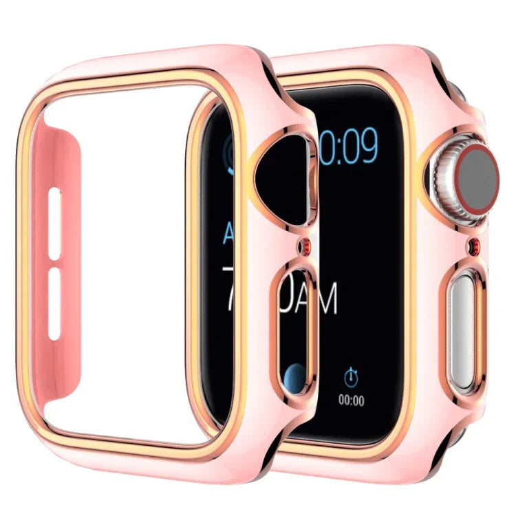 Capa de relógio bicolor em PC com eletroplating para Apple Watch Series 6&SE&5&4 40mm, 6&SE&5&4 44mm