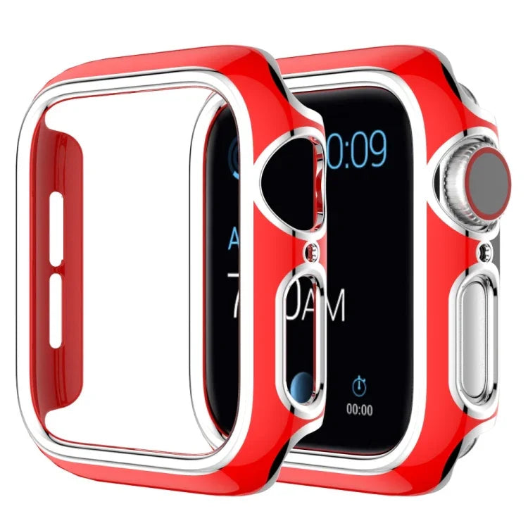 Capa de relógio bicolor em PC com eletroplating para Apple Watch Series 6&SE&5&4 40mm, 6&SE&5&4 44mm