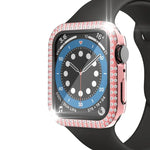 Capa de relógio de dupla fila em PC com diamante + vidro temperado para Apple Watch Series 6&SE&5&4 40mm, 6&SE&5&4 44mm, 6&SE&5&4 40mm / 3&2&1 38mm