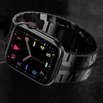 Pulseira de Relógio em Metal com Fivela Borboleta para Apple Watch Series, 7 41mm / 6&SE&5&4 40mm / 3&2&1 38mm, 7 45mm / 6&SE&5&4 44mm / 3&2&1 42mm