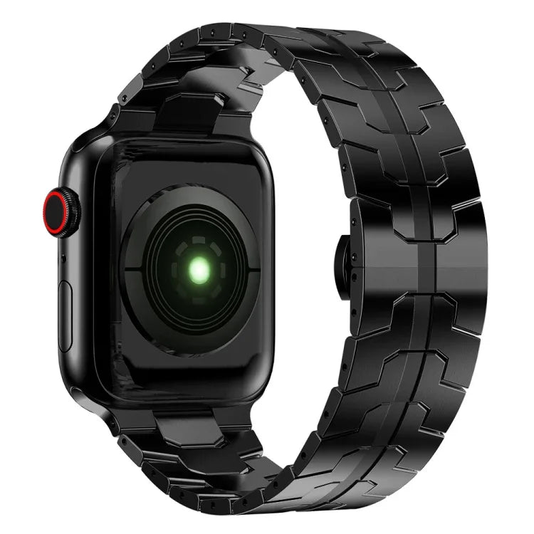 Pulseira de Relógio em Metal com Fivela Borboleta para Apple Watch Series, 7 41mm / 6&SE&5&4 40mm / 3&2&1 38mm, 7 45mm / 6&SE&5&4 44mm / 3&2&1 42mm