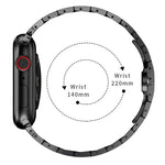 Pulseira de Relógio em Metal com Fivela Borboleta para Apple Watch Series, 7 41mm / 6&SE&5&4 40mm / 3&2&1 38mm, 7 45mm / 6&SE&5&4 44mm / 3&2&1 42mm