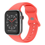 Correia de Relógio em Silicone com Fivela Borboleta, Tamanho: L Para Apple Watch Series, 7 41mm / 6&SE&5&4 40mm / 3&2&1 38mm
