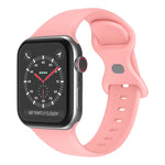 Correia de Relógio em Silicone com Fivela Borboleta, Tamanho: L Para Apple Watch Series, 7 41mm / 6&SE&5&4 40mm / 3&2&1 38mm