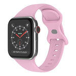 Correia de Relógio em Silicone com Fivela Borboleta, Tamanho: L Para Apple Watch Series, 7 41mm / 6&SE&5&4 40mm / 3&2&1 38mm
