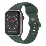 Correia de Relógio em Silicone com Fivela Borboleta, Tamanho: L Para Apple Watch Series, 7 41mm / 6&SE&5&4 40mm / 3&2&1 38mm