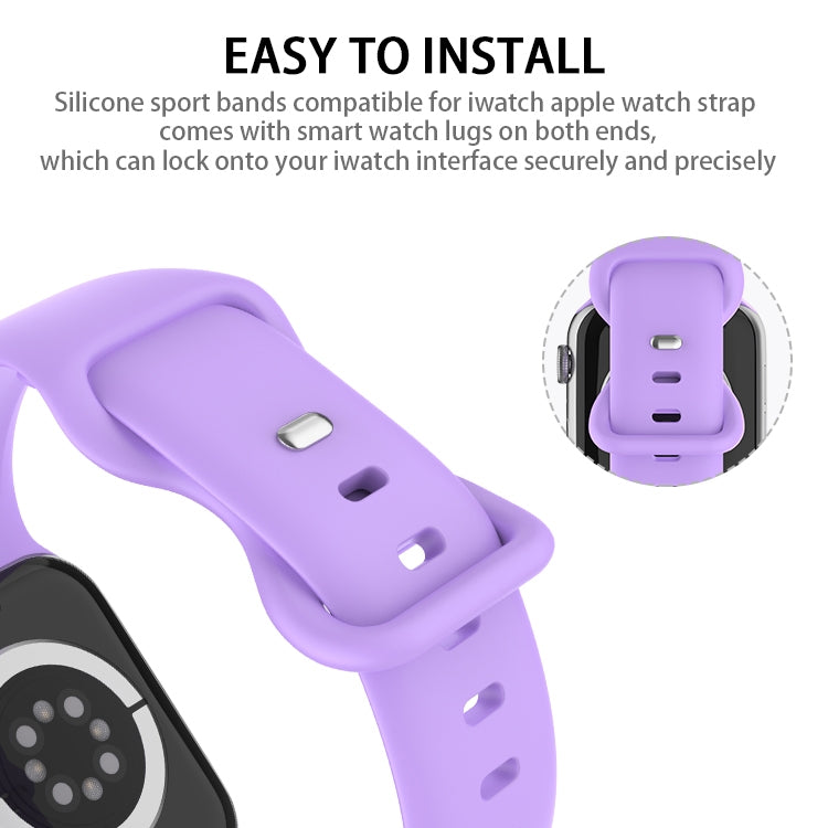 Correia de Relógio em Silicone com Fivela Borboleta, Tamanho: L Para Apple Watch Series, 7 41mm / 6&SE&5&4 40mm / 3&2&1 38mm
