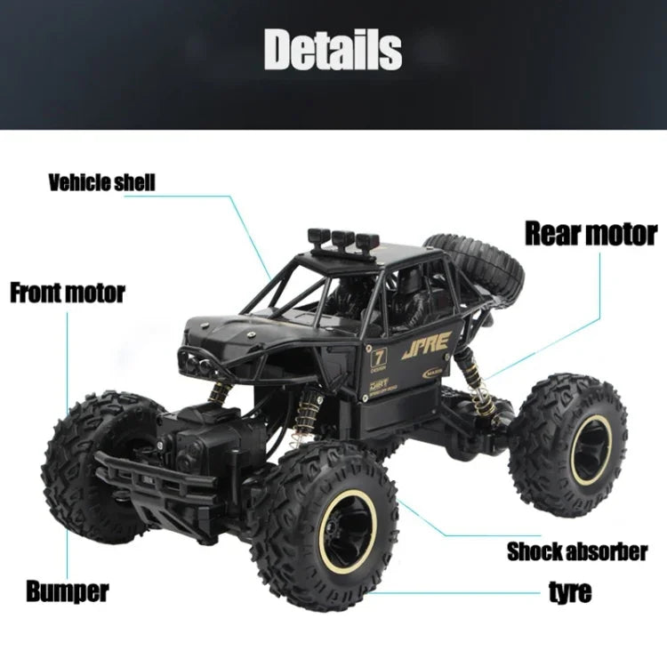 Veículo de Controlo Remoto 2.4GHz 4WD com Dois Motores para Escalada Todo-o-Terreno, 6141, 6141 (Prateado), 6241, 6241 (Prateado)