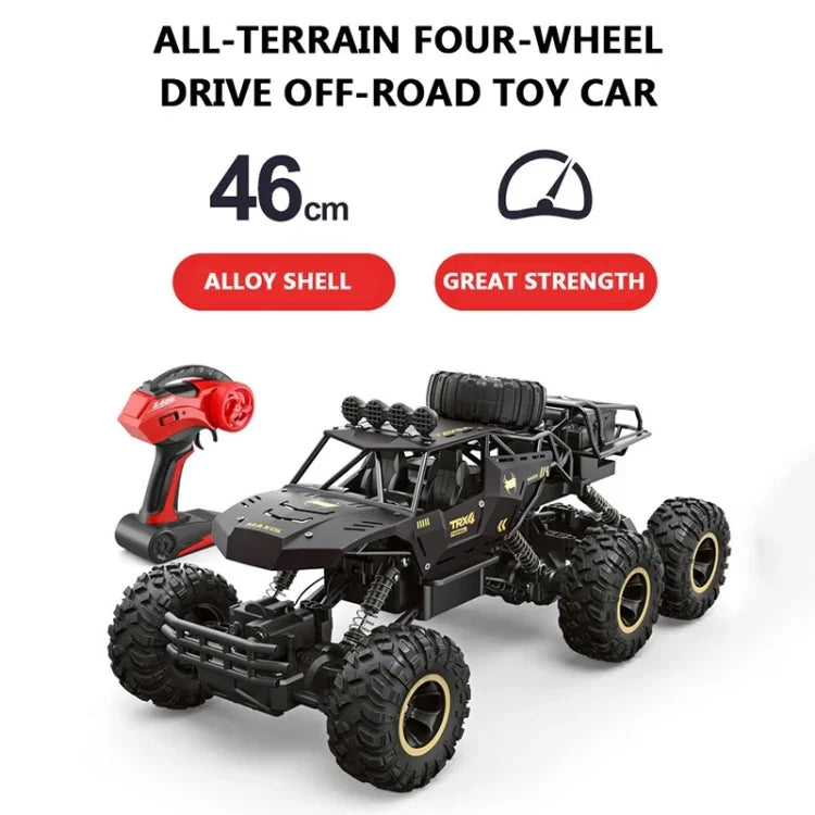 Carro RC 4WD com Seis Rodas de Liga Sobredimensionadas, (Preto), (Dourado)