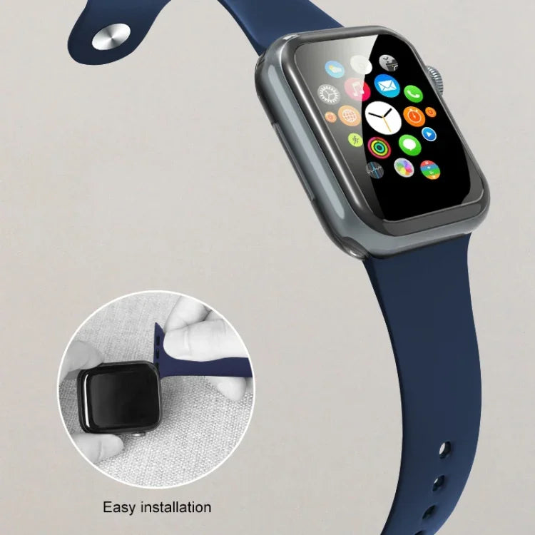 Correia de Relógio em Silicone Líquido Mutural, Para Apple Watch Series 7 41mm / 6 & SE & 5 & 4 40mm / 3 & 2 & 1 38mm, Para Apple Watch Ultra 49mm / Series 8&7 45mm / SE 2&6&SE&5&4 44mm / 3&2&1 42mm