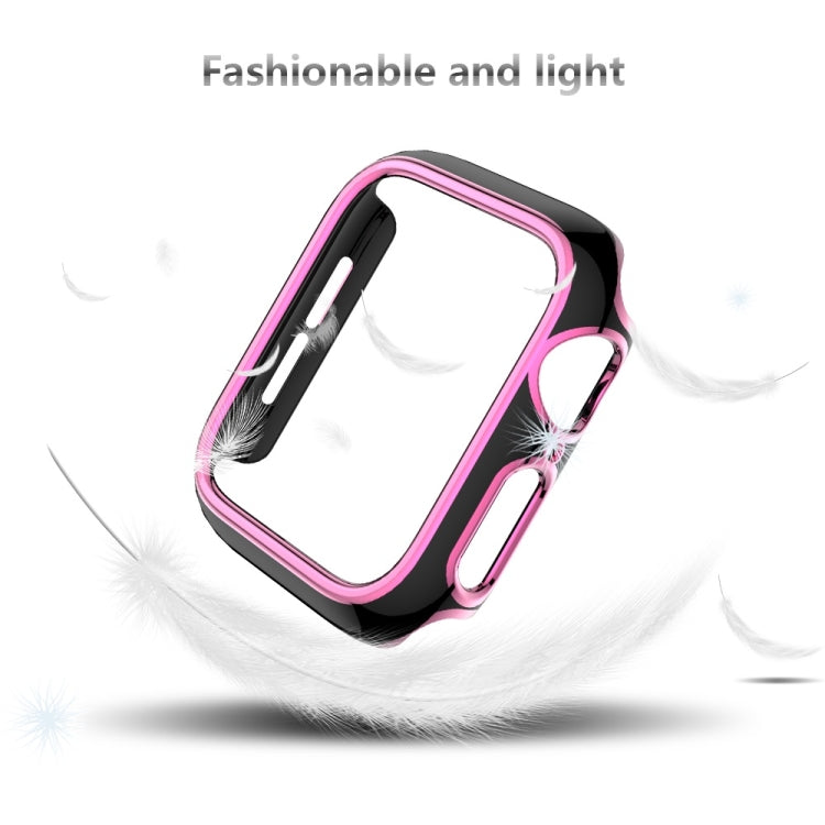 Capa de relógio bicolor em PC com eletroplating para Apple Watch Series 3&2&1 38mm, 3&2&1 42mm