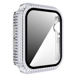 Caixa de Relógio em PC com Diamantes + Vidro Temperado Para Apple Watch Series, 3&2&1 38mm, 3&2&1 42mm