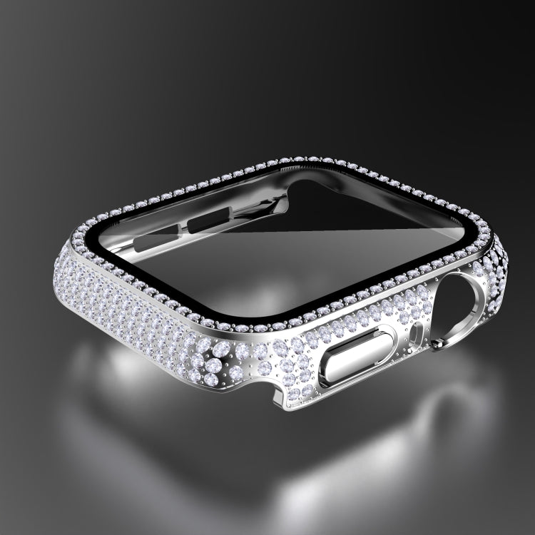 Caixa de Relógio em PC com Diamantes + Vidro Temperado Para Apple Watch Series, 3&2&1 38mm, 3&2&1 42mm