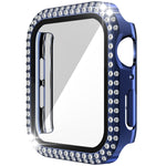 Caixa de Relógio em PC com Diamantes de Dupla Fileira + Vidro Temperado Para Apple Watch Series, 3&2&1 38mm, 3&2&1 42mm
