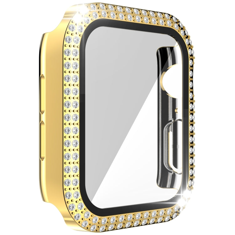 Caixa de Relógio em PC com Diamantes de Dupla Fileira + Vidro Temperado Para Apple Watch Series, 3&2&1 38mm, 3&2&1 42mm