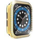 Caixa de Relógio em PC com Diamantes de Dupla Fileira + Vidro Temperado Para Apple Watch Series, 3&2&1 38mm, 3&2&1 42mm