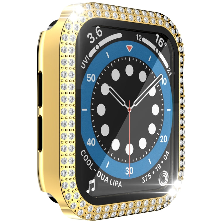 Caixa de Relógio em PC com Diamantes de Dupla Fileira + Vidro Temperado Para Apple Watch Series, 3&2&1 38mm, 3&2&1 42mm