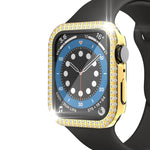 Caixa de Relógio em PC com Diamantes de Dupla Fileira + Vidro Temperado Para Apple Watch Series, 3&2&1 38mm, 3&2&1 42mm