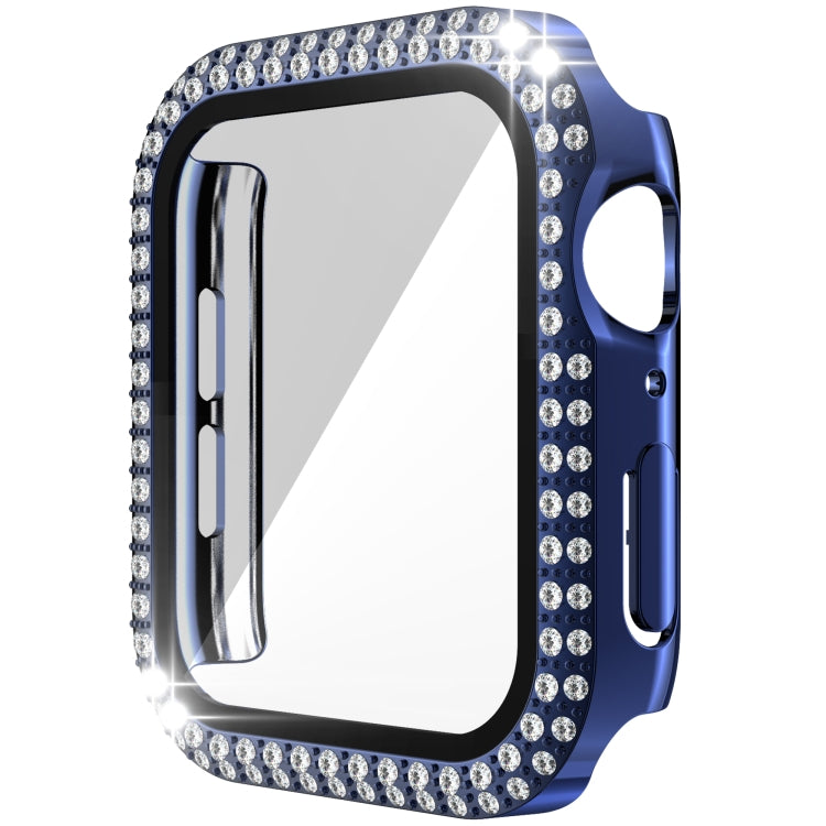 Caixa de Relógio em PC com Diamantes de Dupla Fileira + Vidro Temperado Para Apple Watch Series, 3&2&1 38mm, 3&2&1 42mm