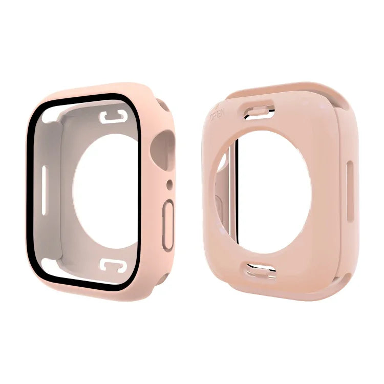 PC + Tempered Glass Film Waterproof Watch Case with Lower Cover For Apple Watch Series 9 / 8 / 7 45mm, 9 / 8 / 7 41mm, 9 / 8 / 7 45mm