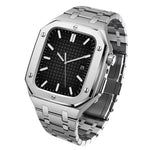 Integrated Oak Metal Watchband + Watch Case For Apple Watch Series 9 / 8 / 7 45mm, For Apple Watch Series 9 / 8 / 7 45mm