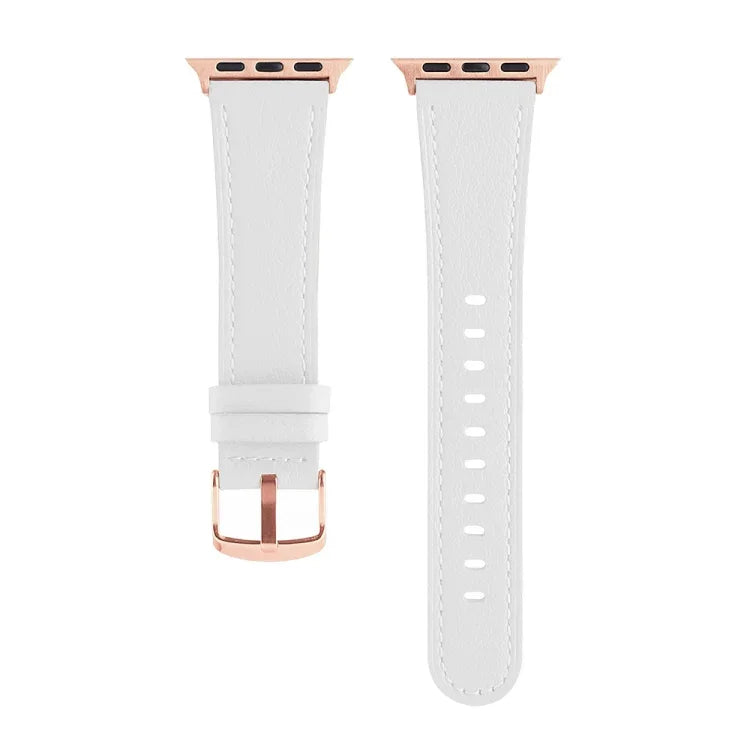 Pulseira de Relógio em Pele Genuína para Cintura Pequena para Apple Watch Series, 7 41mm / 6&SE&5&4 40mm / 3&2&1 38mm, 7 45mm / 6&SE&5&4 44mm / 3&2&1 42mm