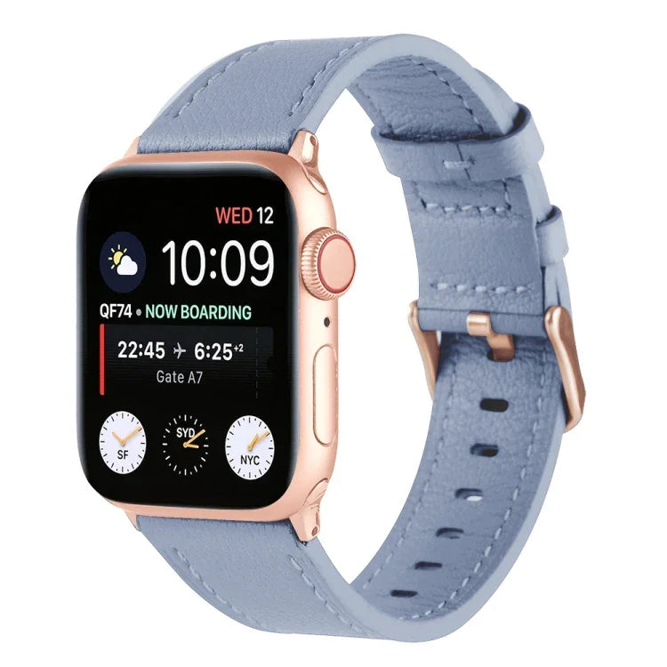 Pulseira de Relógio em Pele Genuína para Cintura Pequena para Apple Watch Series, 7 41mm / 6&SE&5&4 40mm / 3&2&1 38mm, 7 45mm / 6&SE&5&4 44mm / 3&2&1 42mm