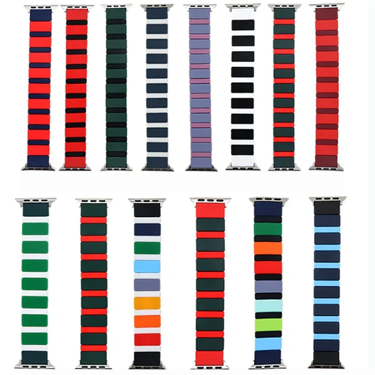 Pulseira de Relógio em Silicone com Junção para Apple Watch Series, 7 41mm / 6&SE&5&4 40mm / 3&2&1 38mm, 7 45mm / 6&SE&5&4 44mm / 3&2&1 42mm
