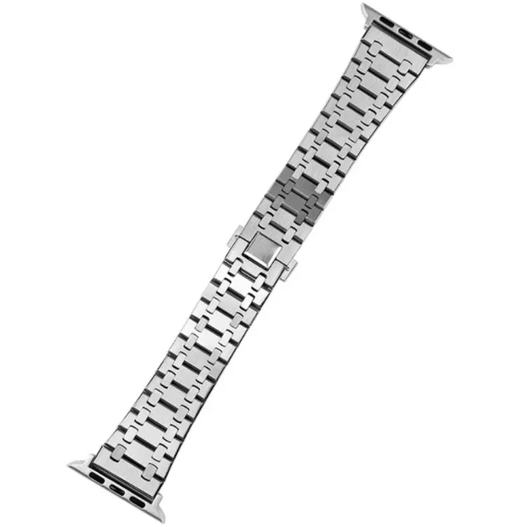Pulseira de Relógio em Metal de Carvalho com Três Fios para Apple Watch Series, 7 41mm / 6&SE&5&4 40mm / 3&2&1 38mm, 7 45mm / 6&SE&5&4 44mm / 3&2&1 42mm