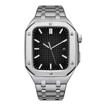 Pulseira de Relógio em Metal de Carvalho Integrada + Capa de Relógio para Apple Watch Series, para Apple Watch Series 6&SE&5&4 44mm