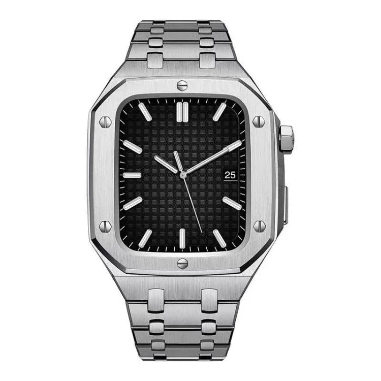Pulseira de Relógio em Metal de Carvalho Integrada + Capa de Relógio para Apple Watch Series, para Apple Watch Series 6&SE&5&4 44mm