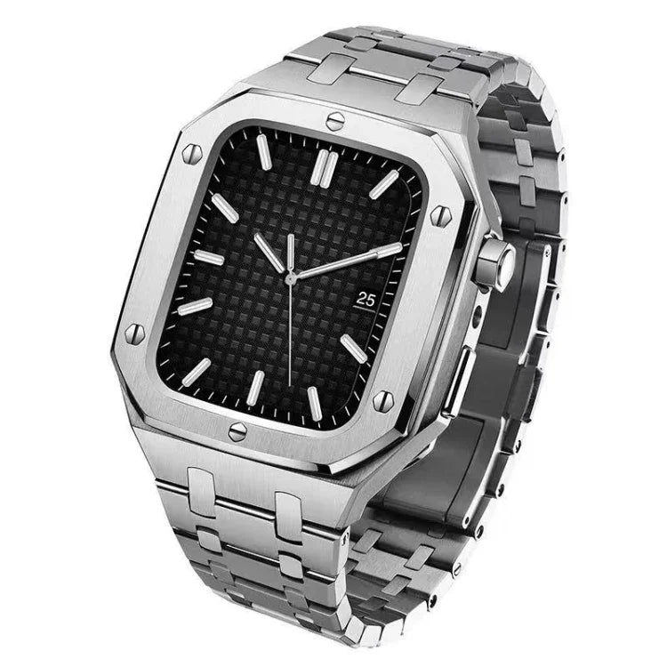 Pulseira de Relógio em Metal de Carvalho Integrada + Capa de Relógio para Apple Watch Series, para Apple Watch Series 6&SE&5&4 44mm