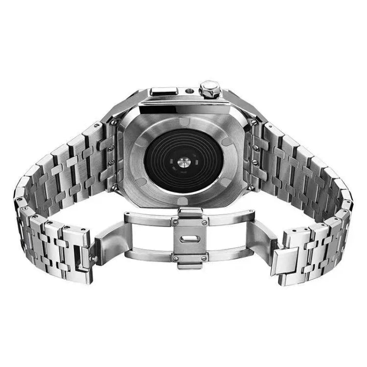 Pulseira de Relógio em Metal de Carvalho Integrada + Capa de Relógio para Apple Watch Series, para Apple Watch Series 6&SE&5&4 44mm