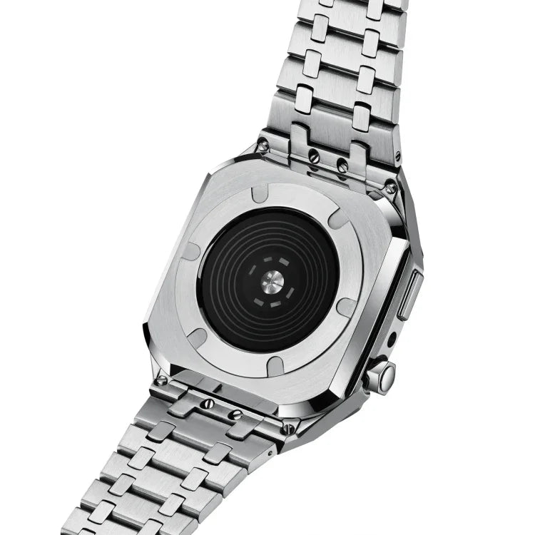 Pulseira de Relógio em Metal de Carvalho Integrada + Capa de Relógio para Apple Watch Series, para Apple Watch Series 6&SE&5&4 44mm