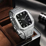 Pulseira de Relógio em Metal de Carvalho Integrada + Capa de Relógio para Apple Watch Series, para Apple Watch Series 6&SE&5&4 44mm