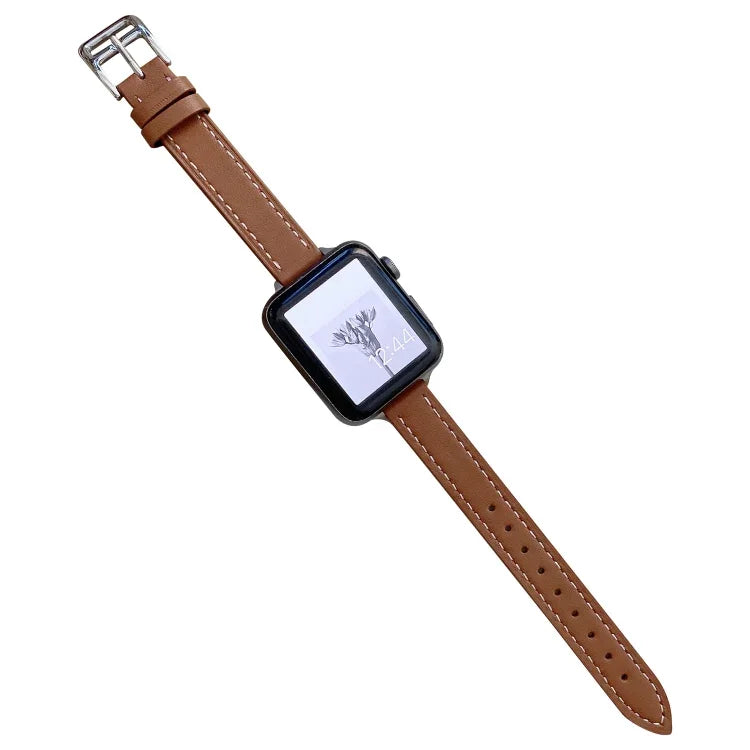 Pulseira de Relógio em Pele Lisa para Apple Watch Series, 7 41mm / 6&SE&5&4 40mm / 3&2&1 38mm, 7 45mm / 6&SE&5&4 44mm / 3&2&1 42mm