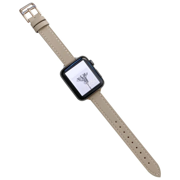 Pulseira de Relógio em Pele Lisa para Apple Watch Series, 7 41mm / 6&SE&5&4 40mm / 3&2&1 38mm, 7 45mm / 6&SE&5&4 44mm / 3&2&1 42mm