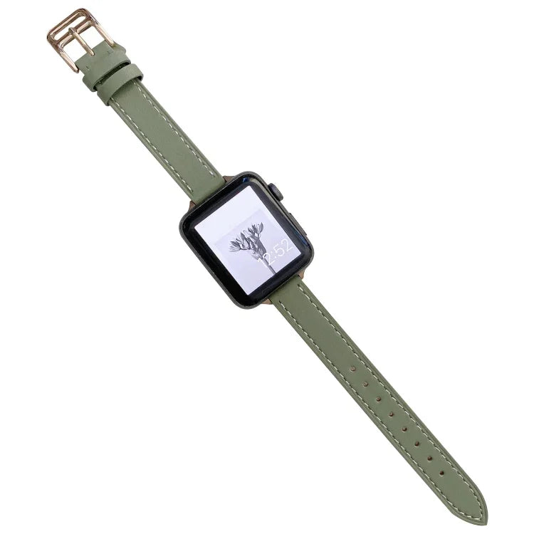 Pulseira de Relógio em Pele Lisa para Apple Watch Series, 7 41mm / 6&SE&5&4 40mm / 3&2&1 38mm, 7 45mm / 6&SE&5&4 44mm / 3&2&1 42mm