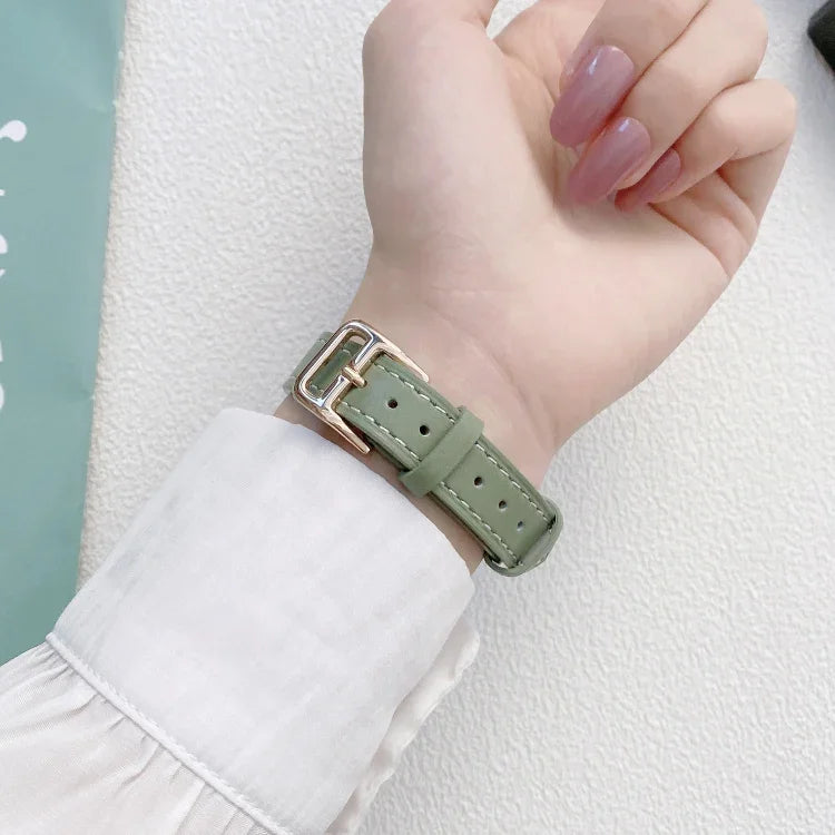 Pulseira de Relógio em Pele Lisa para Apple Watch Series, 7 41mm / 6&SE&5&4 40mm / 3&2&1 38mm, 7 45mm / 6&SE&5&4 44mm / 3&2&1 42mm