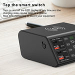 Carregador Sem Fios Inteligente com Ecrã Digital 838w 9 em 1 100W 4 PD 3.0 USB-C / Tipo-C + 4 Portas USB QC 3.0, Plugue EU, Plugue US, Plugue UK, Plugue AU