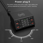 Carregador Sem Fios Inteligente com Ecrã Digital 838w 9 em 1 100W 4 PD 3.0 USB-C / Tipo-C + 4 Portas USB QC 3.0, Plugue EU, Plugue US, Plugue UK, Plugue AU