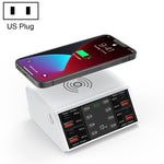 Carregador Sem Fios Inteligente com Ecrã Digital 838w 9 em 1 100W 4 PD 3.0 USB-C / Tipo-C + 4 Portas USB QC 3.0, Plugue EU, Plugue US, Plugue UK, Plugue AU