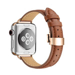 Pulseira de Relógio com Fivela Borboleta Slim para Apple Watch Series, 7 41mm / 6&SE&5&4 40mm / 3&2&1 38mm