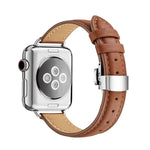 Pulseira de Relógio com Fivela Borboleta Slim para Apple Watch Series, 7 41mm / 6&SE&5&4 40mm / 3&2&1 38mm