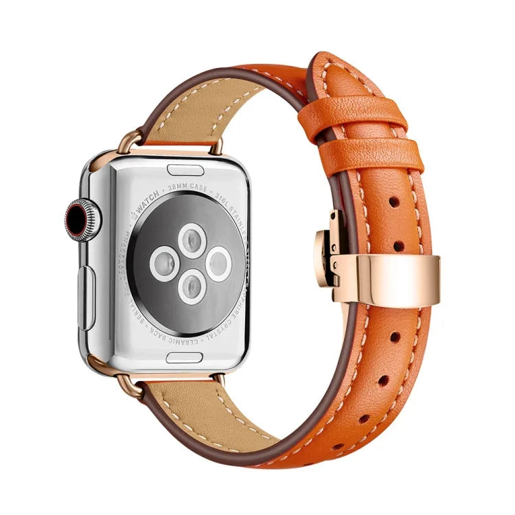 Pulseira de Relógio com Fivela Borboleta Slim para Apple Watch Series, 7 41mm / 6&SE&5&4 40mm / 3&2&1 38mm