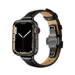 Pulseira de Relógio com Fivela Borboleta Slim para Apple Watch Series, 7 41mm / 6&SE&5&4 40mm / 3&2&1 38mm