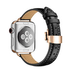 Pulseira de Relógio com Fivela Borboleta Slim para Apple Watch Series, 7 41mm / 6&SE&5&4 40mm / 3&2&1 38mm