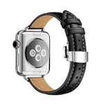 Pulseira de Relógio com Fivela Borboleta Slim para Apple Watch Series, 7 41mm / 6&SE&5&4 40mm / 3&2&1 38mm