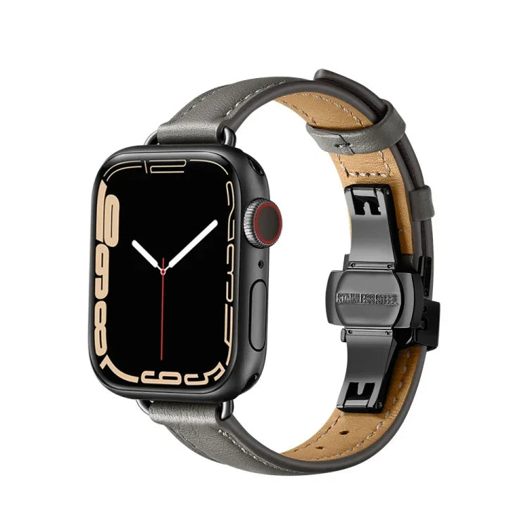 Pulseira de Relógio com Fivela Borboleta Slim para Apple Watch Series, 7 41mm / 6&SE&5&4 40mm / 3&2&1 38mm