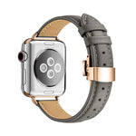 Pulseira de Relógio com Fivela Borboleta Slim para Apple Watch Series, 7 41mm / 6&SE&5&4 40mm / 3&2&1 38mm